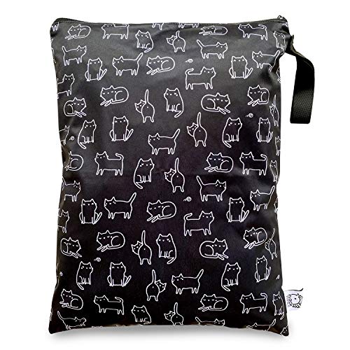 Image of FLOCK THREE Washable and Reusable Wet Bag Diaper Bag Water Resistant Swimming Bag Pouch, Yoga Gym Bag, 12.6'' x 16.5''
