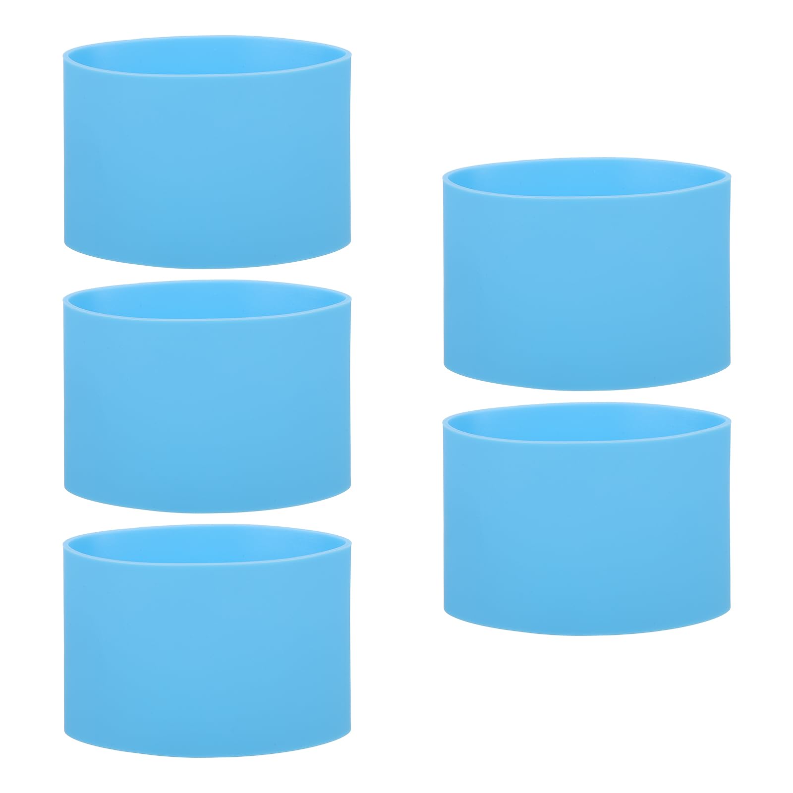 sourcing map 5Pcs Silicone Rubber Bands Non-Slip 3.39 Inch Flat Elastic Rubber Wrapping Bands for Books, Traps, Art, Wrapping Paper, Cord Wraps, Blue