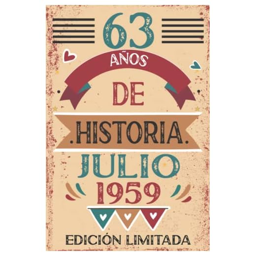 63 Años De Historia Julio 1959: 63 años. Libro de visitas, cuaderno, 110 páginas de felicitaciones, idea de regalo, regalo Para la esposa, novia, mujer, La madre