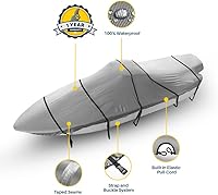 Vista 2 de Seal Skin Covers Funda Universal para Barco, Cubierta Impermeable de Grado Marino para 12'-14' L y Hasta 68" W, De Servicio Pesado y Resistente a