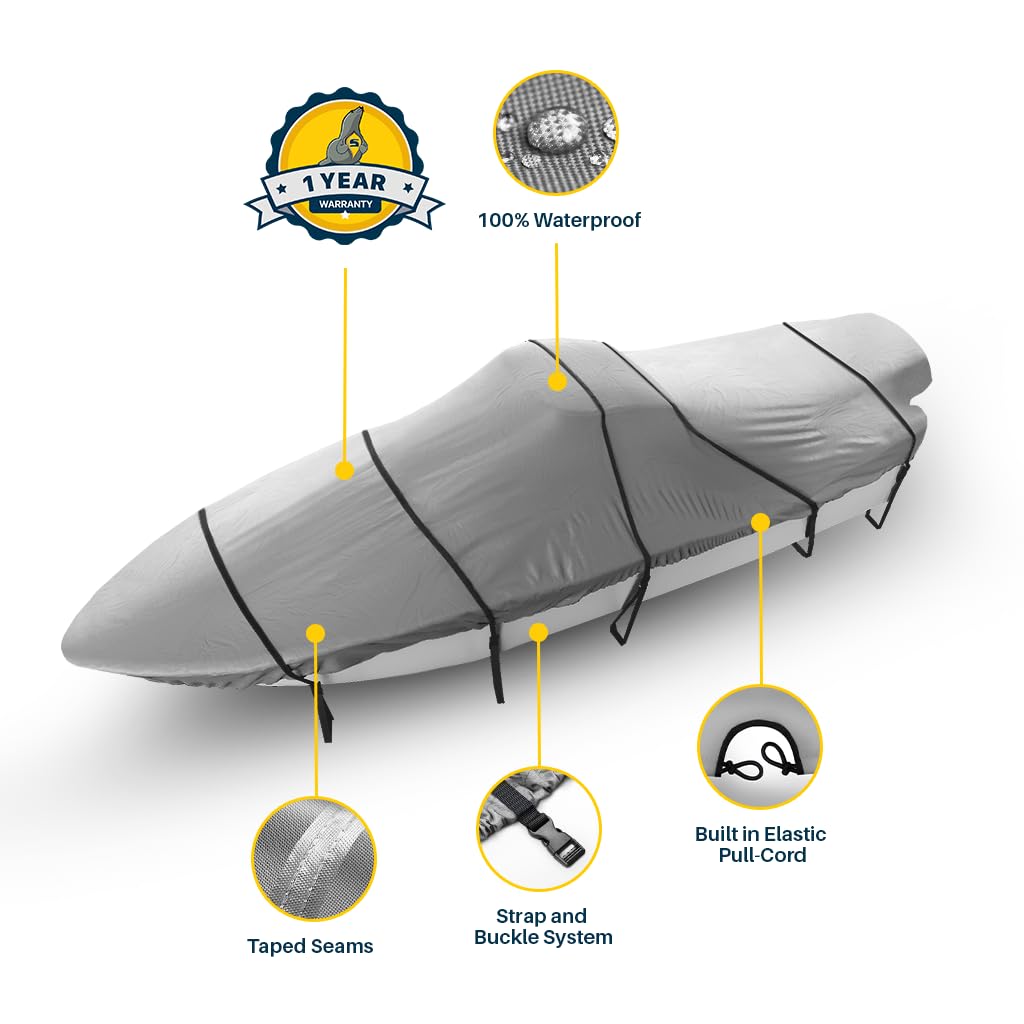 Seal Skin Covers Center Console Boat Cover, Waterproof, All-Weather Protection, Marine-Grade Cover for 17'-18' L & Up to 86