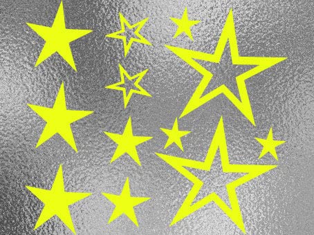 Stickers Etoiles Fluo FLUORESCENTS Jaune Casque Moto Scooter Velo