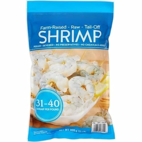 Raw Shrimp , Peeled & Deveined, Tail-Off, Frozen Shrimp, Premium