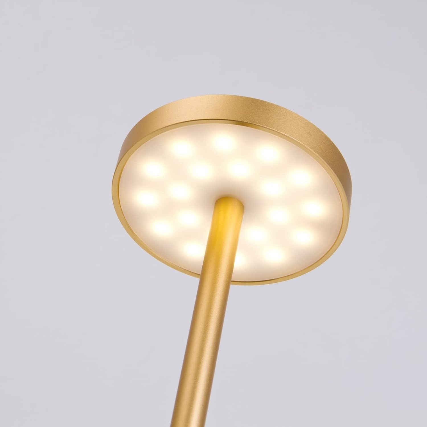 JALVDE Pack of 2 Cordless Table Lamps, LED Metal USB Rechargeable 6000mAh Battery Desk Lamp Dining Lamp for Restaurant/Bedroom/Dormitory (2 Pack - Tall - Gold) - 