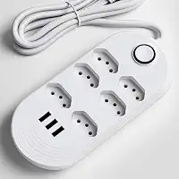 Filtro de linha extensão Elétrica 6 Tomadas + 3 Entradas USB – Bivolt, Cabo 2m, Proteção Contra Sobrecarga, Ideal para celulares, computadores, impressoras, televisão