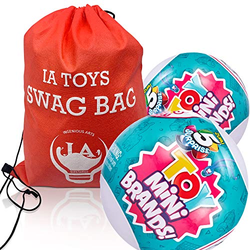 INGENIOUS ARTS Swag Bag Featuring 5 Surprise Toy Mini Brands (2 Pack) with Extra Toys and Accessories for Girls Boys Activity Playtime and Family Fun!