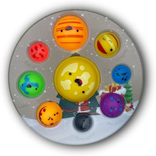 Hanich Planeta de Navidad, hoyuelos de gran tamaño, planetas para niños con sistema solar, juguete para aliviar el estrés para hoyuelos espaciales