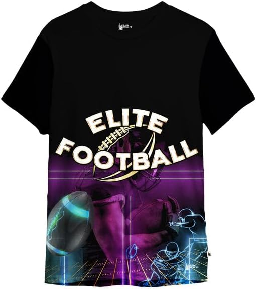 Flow Society Elite Football Flow Youth Athletic Tee Shirt - Lacrosse Shirts - Gym Shirts - Sports - Activewear - Patterned