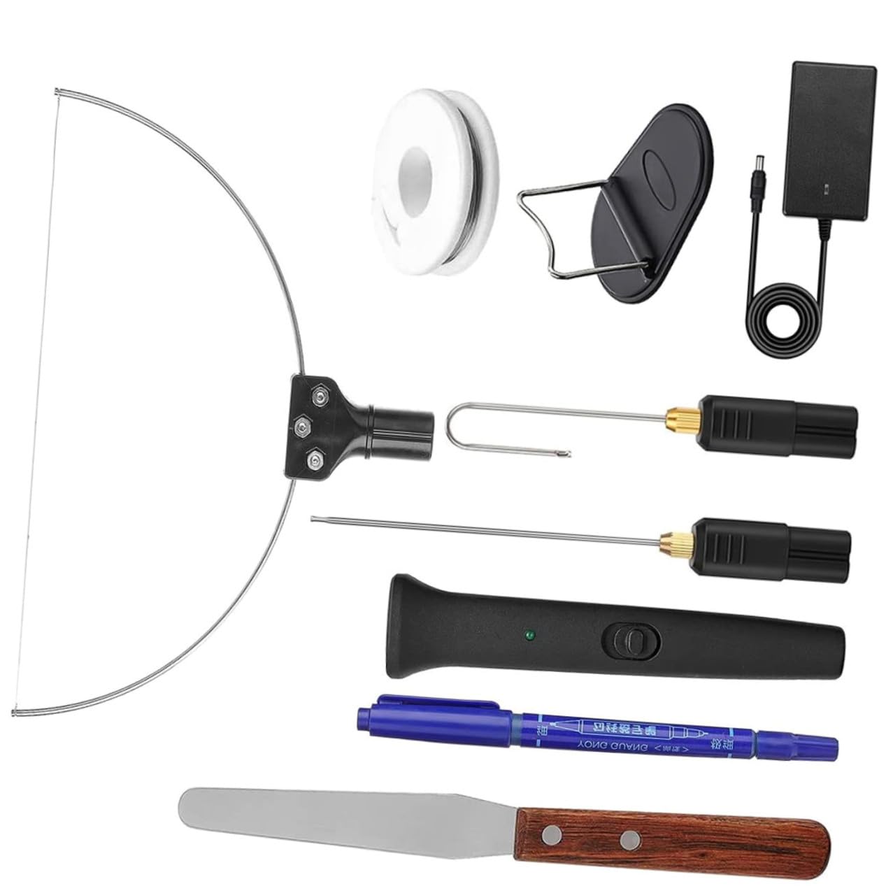 ULTECHNOVO Coupe-Mousse Électrique à Fil Chaud 9 Pièces pour Loisirs Créatifs, Outil sans Fil Ergonomique en Abs et Acier Inoxydable, Découpe Précise de Panneaux de Mousse, Usage