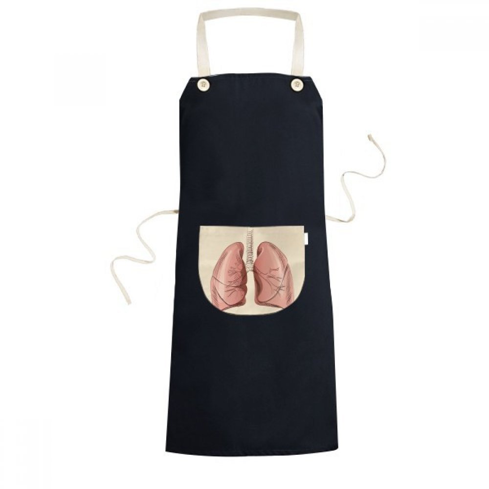 Tablier organe poumon noir à poche 70x67cm pour cuisine