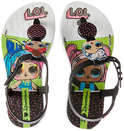 Slide Ipanema Lol Surprise Pop Colors Meninas S: Branco/Preto/Rosa 31
