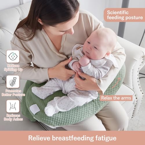 JORNH Almohada de lactancia para lactancia, almohada multifuncional para bebés, almohada de embarazo y cojín de maternidad con correa ajustable para la cintura, funda extraíble lavable, regalo de - imagen 7