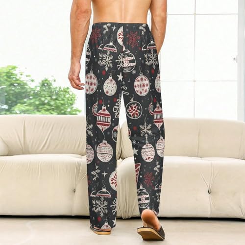 Christmas Decorations, Lights, Background Comfy Casual Pajama Pants,Print Drawstring Palazzo Lounge Pants Wide Leg2