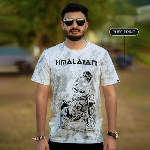 Image of WANDERLOOMS Men Tshirt Front & Back Graphic Printed Full Print Tshirt for Men Round Neck Half Sleeve T-Shirt
