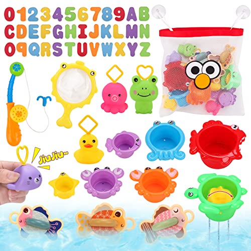 REMOKING Juguetes de baño para bebés con letra y juego de pesca Cover