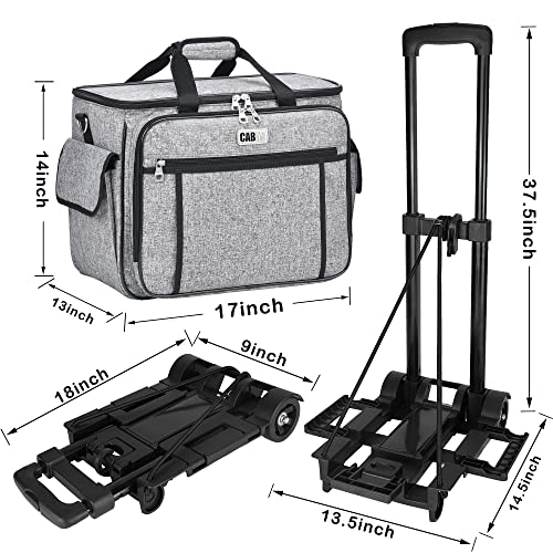 Cab55 Rolling Sewing Machine Case, Detachable Rolling Sewing Machine Carrying Case On Wheels, Trolley Tote Bag With Removable Bottom Wooden Board For Most Standard Sewing Machine And Accessories #TOP4