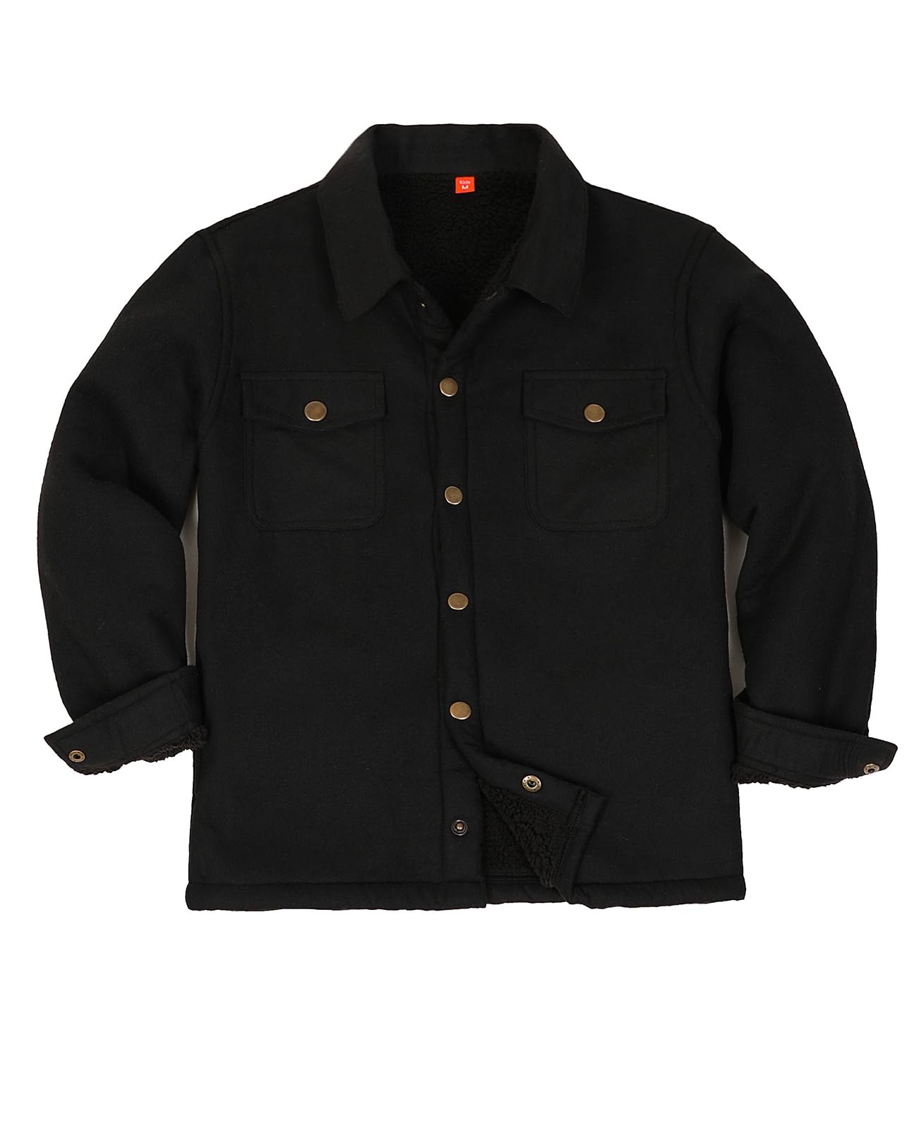 ZENTHACE Kleinkinder und Kinder, Jungen, Mädchen, Sherpa-Flanellhemd, Jacke, gemütlich, kariert, Flanell-Shacket (geschlechtsneutral)