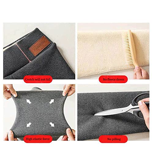 XBAILAZ Fleece Lined Leggings for Women Print Warm Winter Tight Thick Velvet Wool Cashmere Pants Trousers High (XL,Black 1)