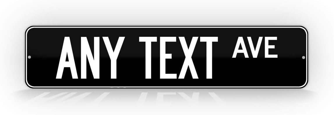 Customized Black Road Sign Personalized Novelty Street Sign
