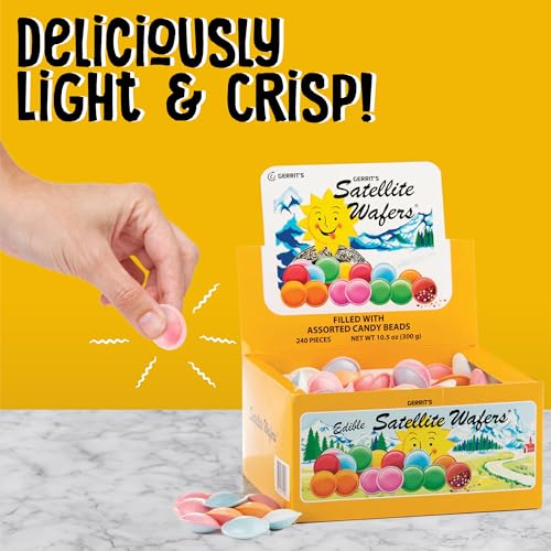 Gerrit's Satellite Wafers Candy - Pack of 240 - Filled with Assorted Beads - Light, Crispy, and Nostalgic Flying Saucer Candy Wafers - image 3