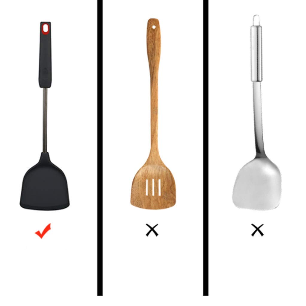 Set di Utensili da Cucina, Utensili da Cucina utili Utensili da Cucina Pala in Acciaio Inossidabile Padella in Silicone Padella Cucchiaio