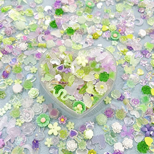 Acrylic Nail Art Charms 3D Colorful White Aurora Camellia Nail Art Jewelry Resin Flowers Design Purple Green Nail Art Accessories Purple Rhyme Green Love Camellia Cat Claw Diy Fairy Material #TOP6