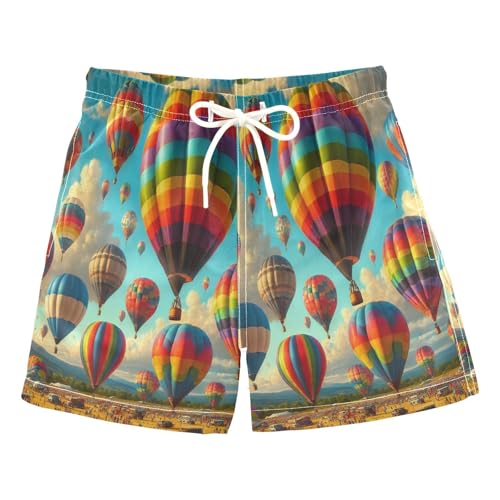 Hot Balloon Colorful Boys Swim Trunks Quick Dry Toddler Swimsuit Boy Board Shorts Swimwear Bathing Suits XS
