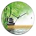 Produktbild ARTLAND Wanduhr ohne Tickgeräusche Glas Quarzuhr Ø 30 cm Rund Lautlos Zen Asiatisch Spa Steine See Yoga Asien Natur Design T5OP