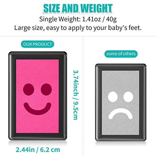 6 Pieces Reusable Ink Pad For Baby Footprint Ink Pad Handprint Paw Print, Non-Toxic Ink Pad, Feet And Hands Stamp For Boys And Girls Valentine's Day Christmas New Year, 6 Colors #TOP1