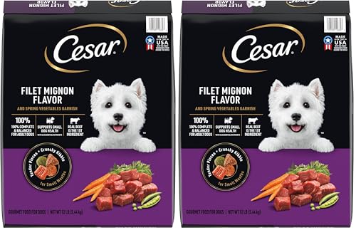 Cesar Small Breed Adult Dry Dog Food Filet Mignon Flavor with Spr...
