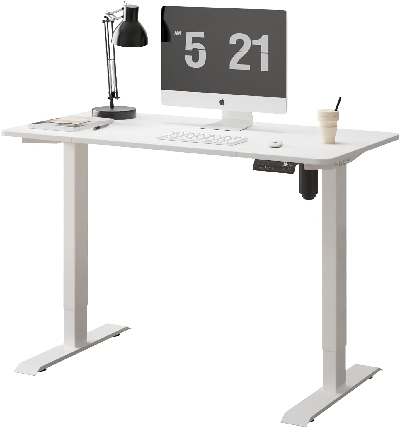 Height Adjustable Standing Desk,Computer Desk for Home Electric Sit Stand Desk with 120 x 60 cm Desktop Ergonomic Table Gaming Desk Home Office Stand up Desk for Home Office (White)