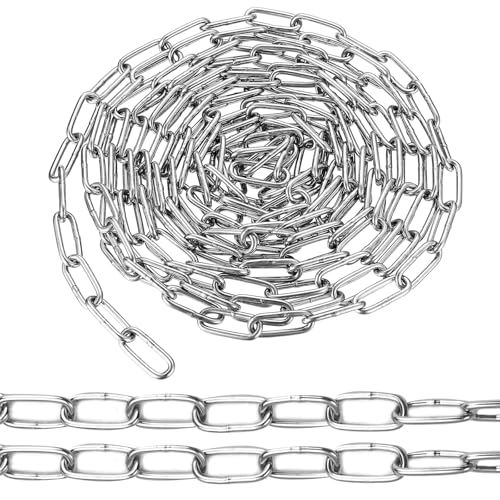 NCCHDZSW Edelstahlkette Länge 10 Meter 1.5 mm 304 Edelstahl Kette Metallkette Stahlkette zum Aufhängen von Zäunen, Schwenkkette Kette aus Stahl Maximale Belastung 100 KG