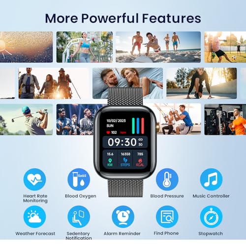 Orologio Smartwatch Fitness Donna con Chiamate: Smart Watch compatibile Android ios Risposta Vivavoce Chiamate 123 Modalità Sportive Contapassi Misura Pressione Sanguigna Sonno Orologi Intelligente