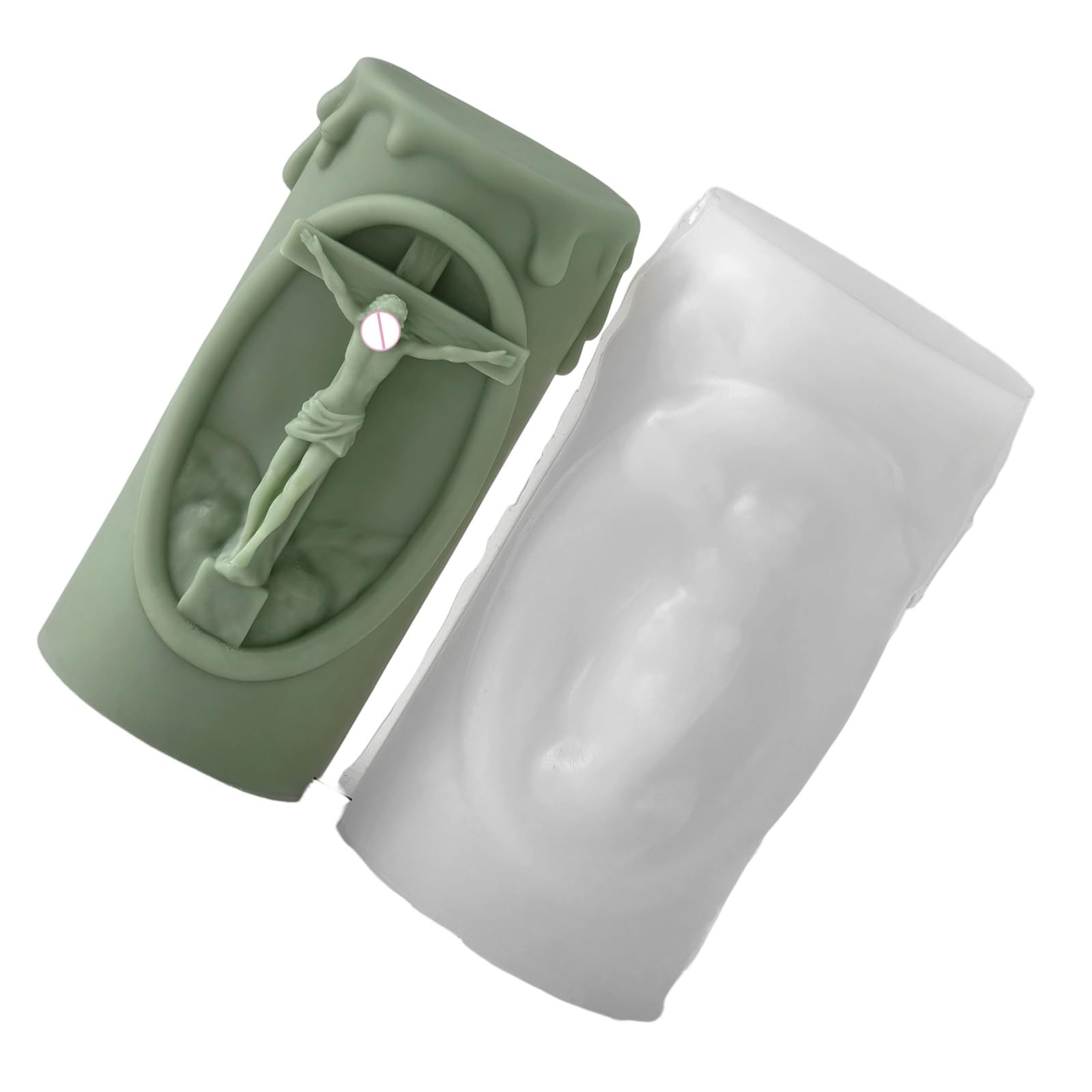 NEWFT Cylindrical Silicone Religious Themed Embossed Silicone Mold for Soap Chocolate Holiday Decoration Home Craft Mold