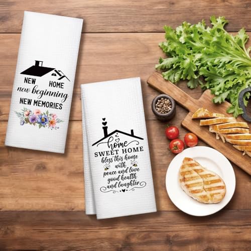 2PCS-New-Home-New-Beginning-New-Memories-Kitchen-Towels-Set-Bless-This-Home-with-Peace-and-Love-Kitchen-Towels-Set-Housewarming-Gifts-for-New-Neighbor-Friend-Mom-Sister-BFF 2PCS New Home New Beginning New Memories Kitchen Towels Set Bless This Home with Peace and Love Kitchen Towels Set Housewarming Gifts for New Neighbor Friend Mom Sister BFF