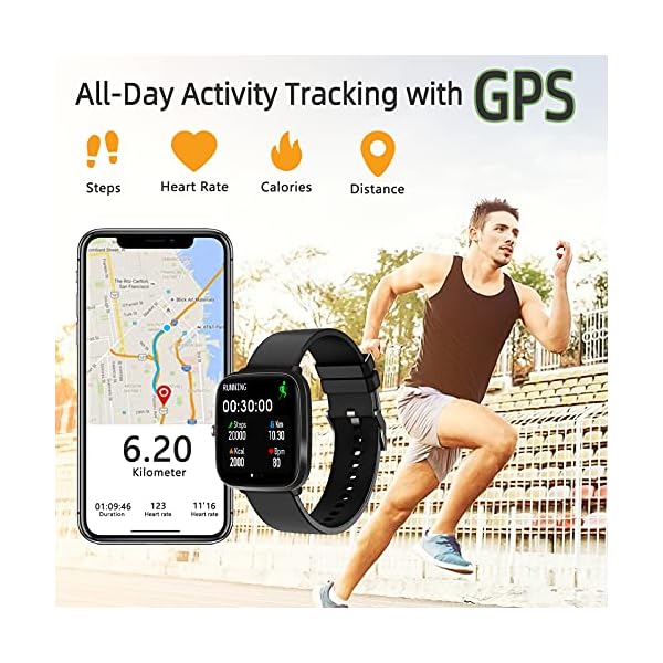 Smart Watch, HuaWise Smart Watch for Android Phones and iOS, HD Touch Smartwatch Waterproof Fitness Tracker Watch with…