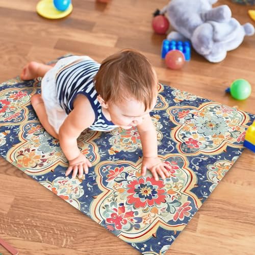 Tapete Boho Vintage 2x3 Ft Lavable Antideslizante miniatura 4