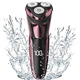 Rasierer Herren Elektrisch Rasierapparat mit Präzisionstrimmer Nass und Trockenrasierer IPX7 Elektrorasierer mit Reiseverriegelung RS8336 Rot von CITHOT