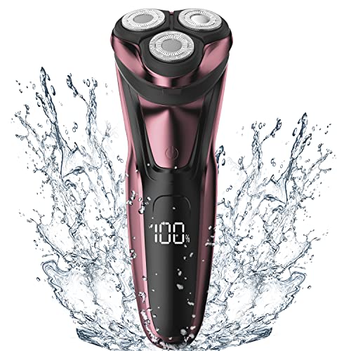 Rasoir Électrique pour Homme Rasoir à Têtes Rotatives avec Tondeuse Barbe de Précision IPX7 Rasoir à Sec et Humide avec Verrouillage de Voyage RS8336 Rouge Cover