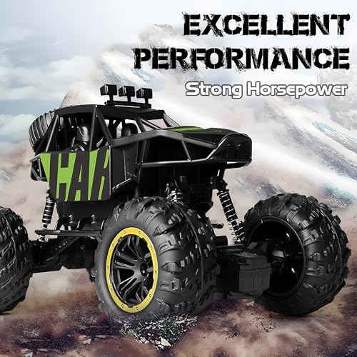 Image of CADDLE & TOES Remote Controlled Monster Like Model Sports Car and Controlling Speed with Gun Remote Toy (Green), Kid, Rechargeable Car for Kids| Monster Truck (Xt-Smoke-Green)