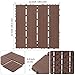 Plastic Interlocking Deck Tiles (44 PCS), 12x12 Inches Waterproof Outdoor Patio Flooring, Easy Snap Balcony Floor Tiles for Garden, Poolside, Backyard, Pathway, Indoor Use, Red Brown, Stripe Pattern
