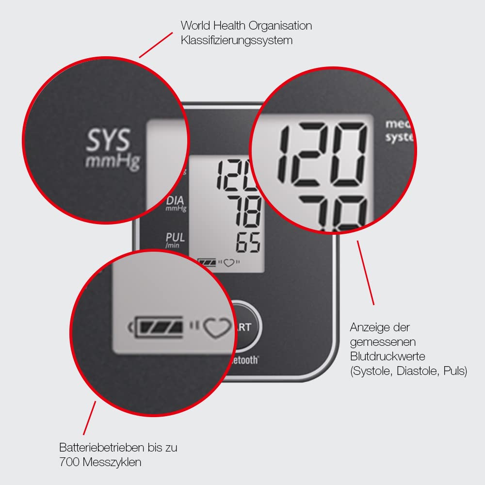 boso Medicus system – bezprzewodowy ciśnieniomierz do pomiaru na ramieniu z rozpoznawaniem arytmii – w zestawie uniwersalny mankiet z rzepem (22-42 cm)