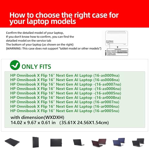 Funda para portátil HP Omnibook X Flip 16" PU Cuero miniatura 5