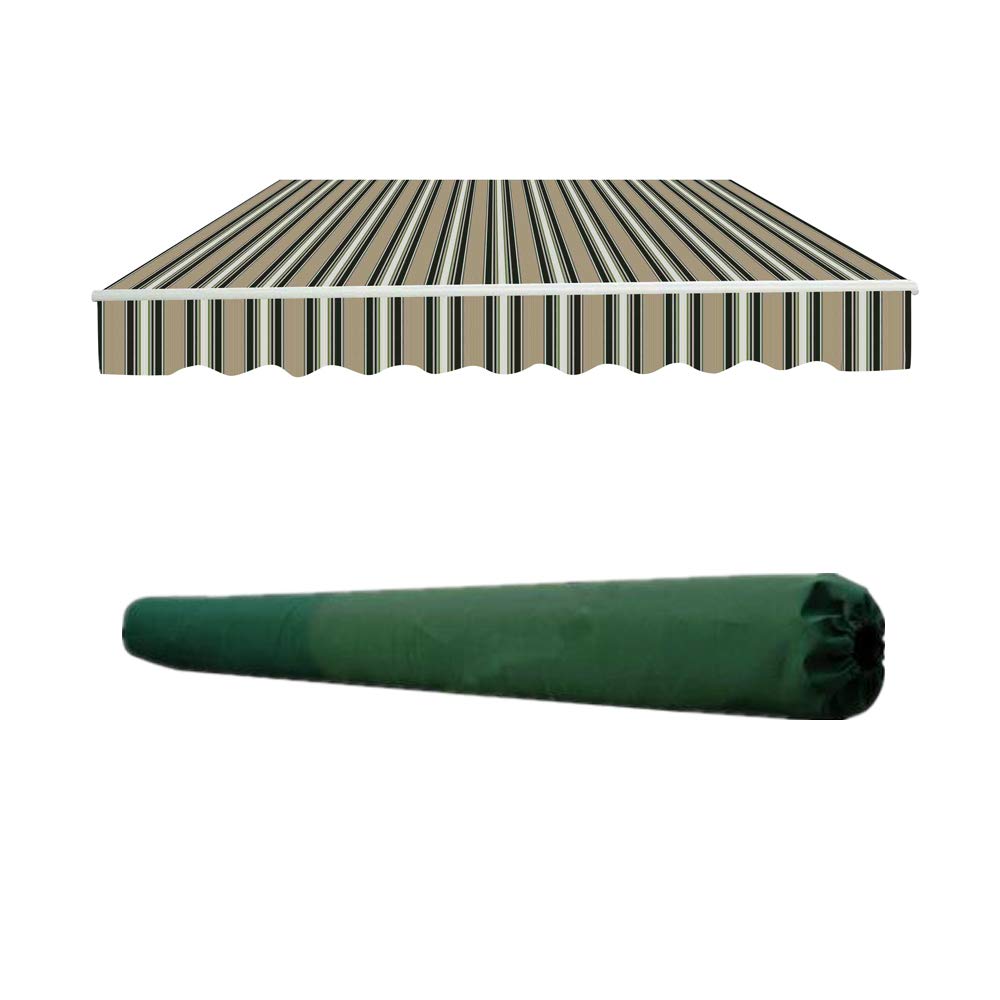 Green Bay 2.5 x 2m Multi-Stripe Replacement Awning Fabric With Rain Cover — image 1