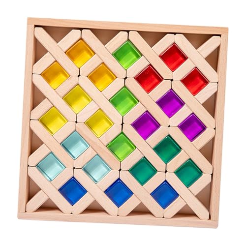 EHJRE Juego de bloques de construcción, juguete Montessori, cubos acrílicos, regalo para niños pequeños