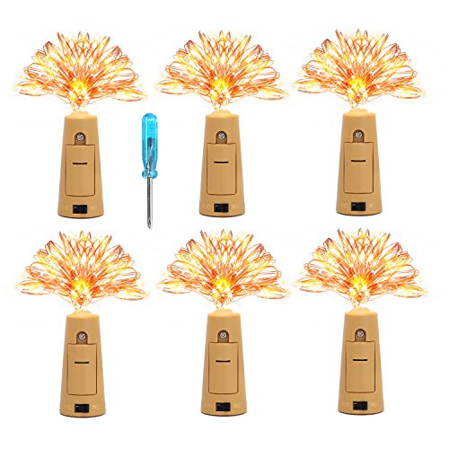 Preisvergleich Produktbild KINGTOP LED Flaschenlichter Lichterketten Weinflaschen Lichter Flasche Mini-Lichterkette Flaschenbeleuchtung Stimmungslichter 120Leds Kupferdraht Licht Sternenlicht für Flasche DIY, Weihnachten Hochze