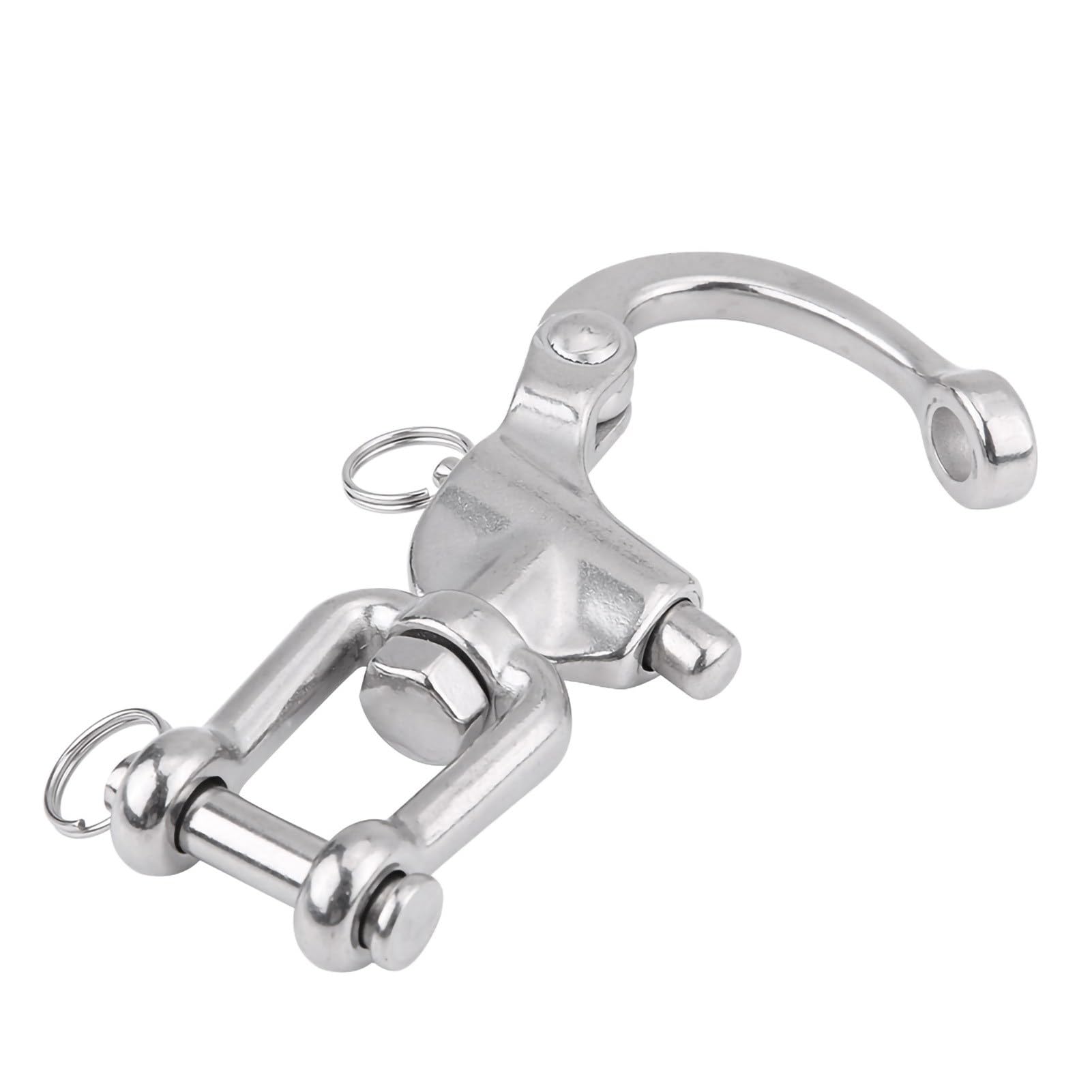 AMAKO Quick Release Jaw Swivel Snap Shackles, Universal 316 Stainless Steel Easy and Secure Quick Release Clip, for Sailboat Spinnaker Halyard (128mm)