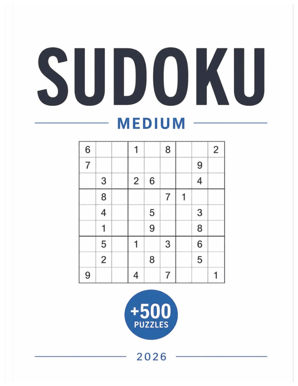 sudoku medium fun summer: Brain games +500 Medium Level Puzzles with Solutions
