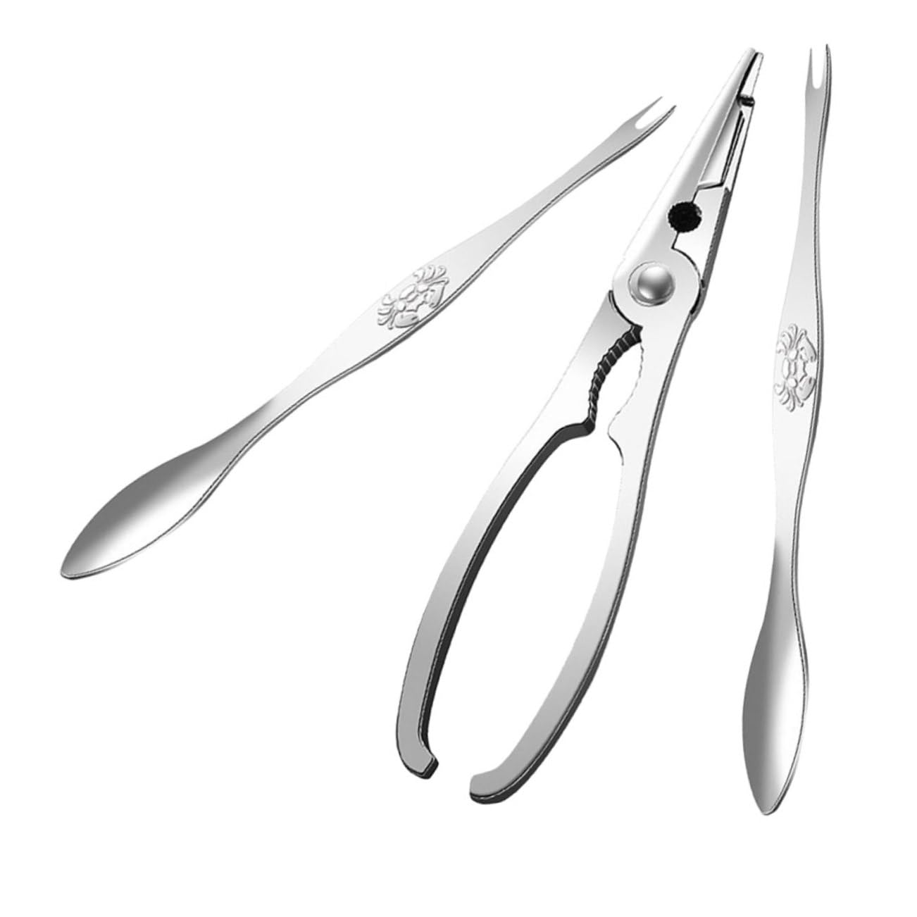 PRETYZOOM 5 Sätze Teiliges Seafood Tools Set Robustes Krabbenscheren und Lobsterbesteck Crab Claw Cracker und Seafood Forks Langlebig Rostfrei für Öffnen von Meeresfrüchten