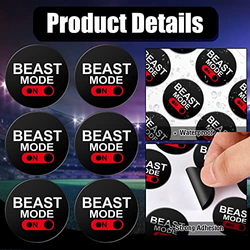 Image of Leinuosen 200 Pcs Beast Mode Football Helmet Stickers 1-1 /8 Inches Sports Fan Shop Beast Mode Helmet Award Decals Vinyl Self Adhesive Stickers for Car Hockey Lacrosse Football Baseball, 8 Sheets